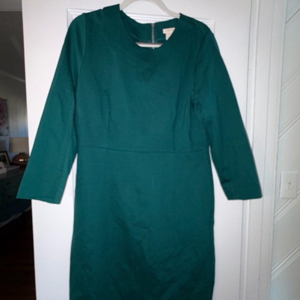 J. Crew Teal Long Sleeve Dress